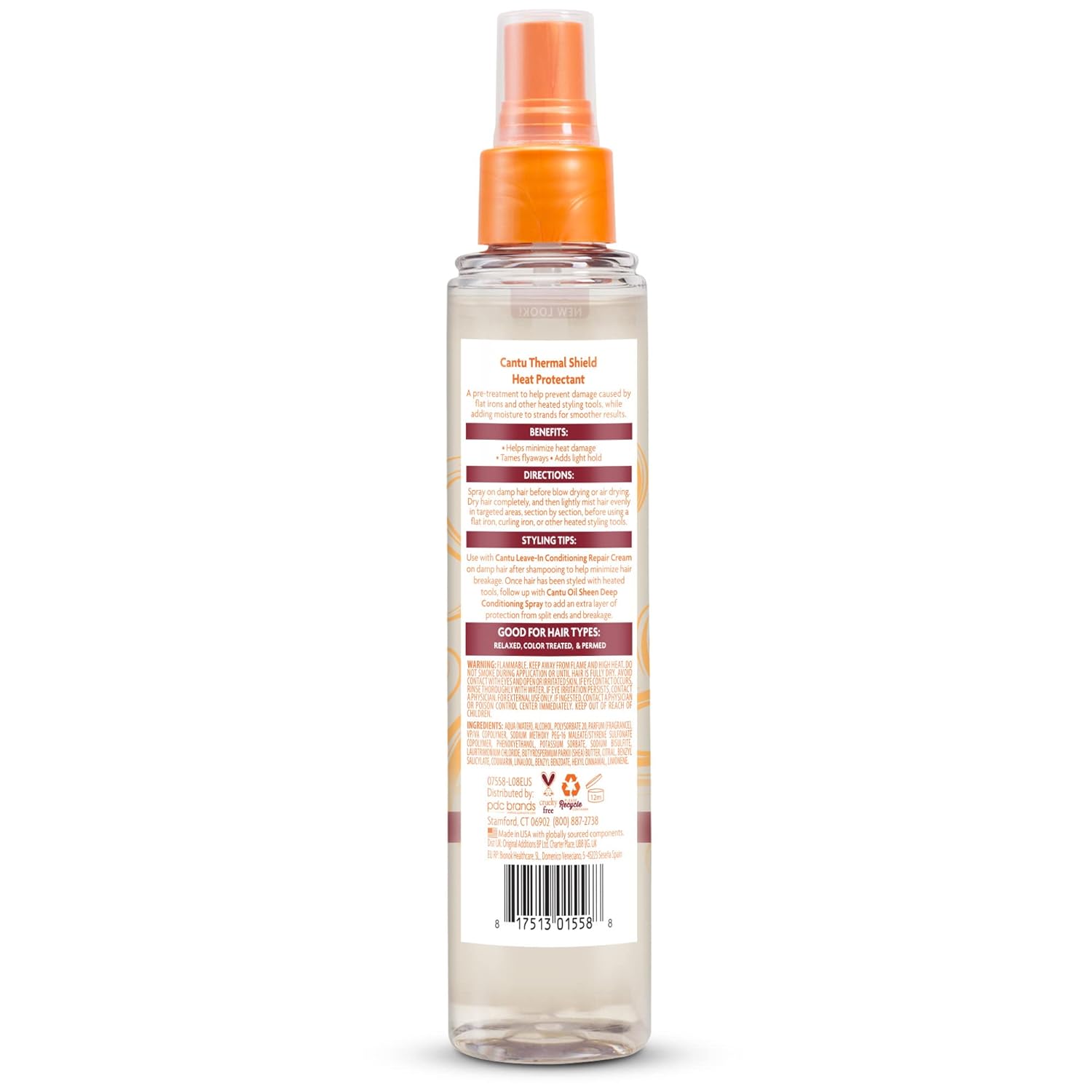 Cantu Thermal Shield Heat Protectant with Shea

Cantu Thermal Shield Heat Protectant with Shea Butter moisture barrier helps protect hair from damage caused by heated styling tools up to 425°F / 220°C