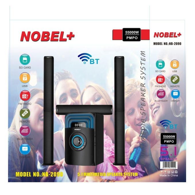 Nobel NB-2090  5.1 Multimedia speaker system 55000W PMPO with Bluetooth