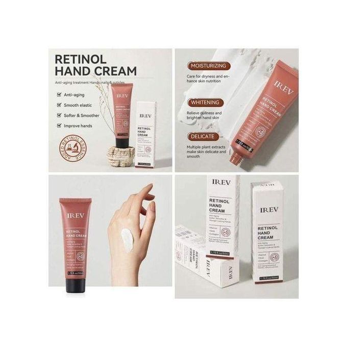 IREV Retinol Hand Cream : Exfoliates To Reduce Fine Lines, Uneven Tone & Texture