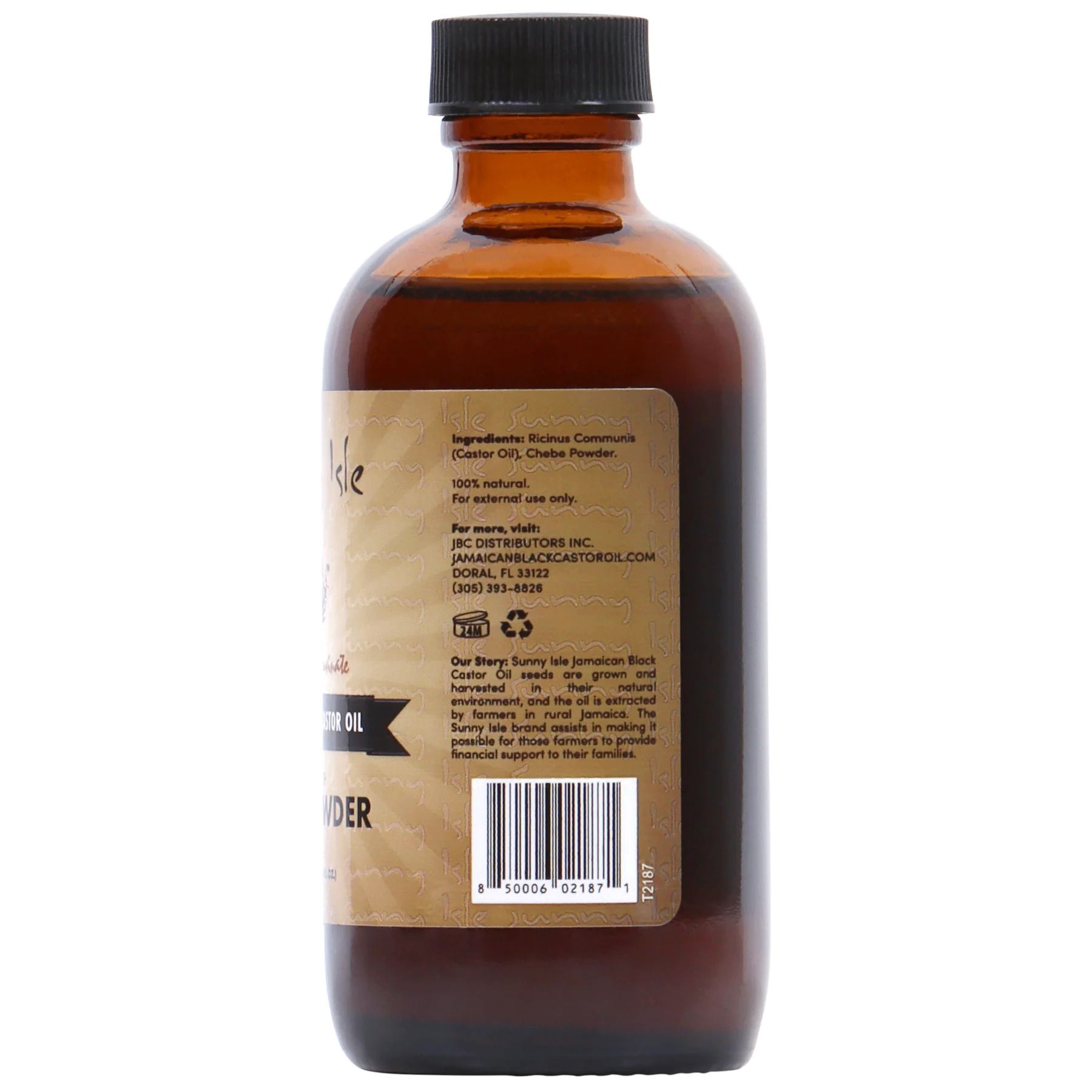 Sunny Isle Jamaican Black Castor Oil infused with Chebe Powder-Promotes healthy hair growth for all hair types