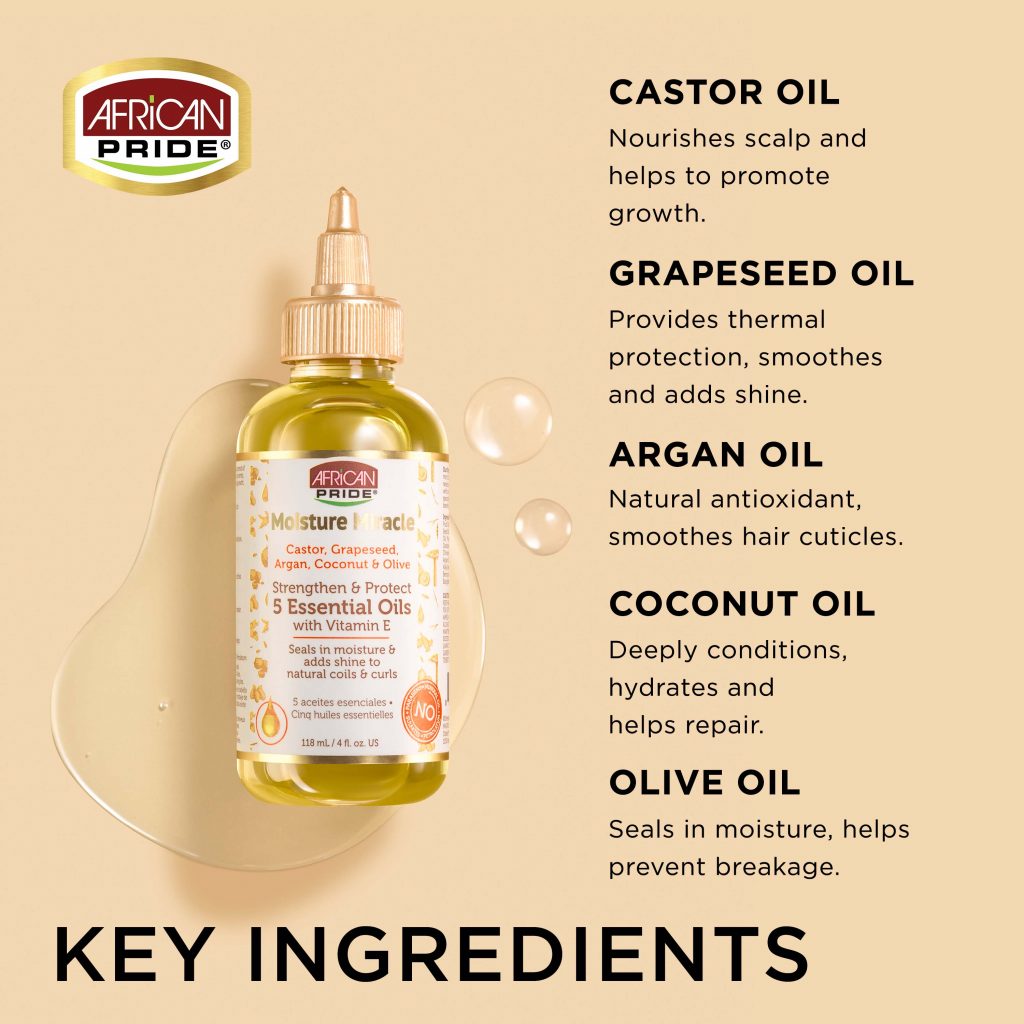 AFRICAN PRIDE Moisture Miracle 5 Essential Oils With Vitamin E
