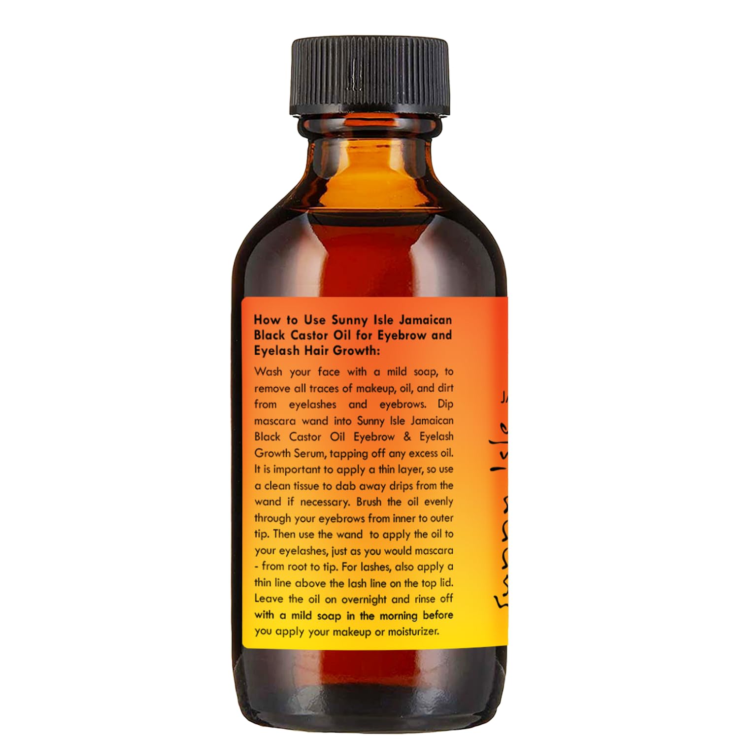 Sunny Isle Jamaican Black Castor Oil Eyelash & Eyebrow Growth Serum -PROMOTES THICKER, FULLER EYEBROWS: Nourishes hair follicles to support thicker, fuller lashes and brows over time