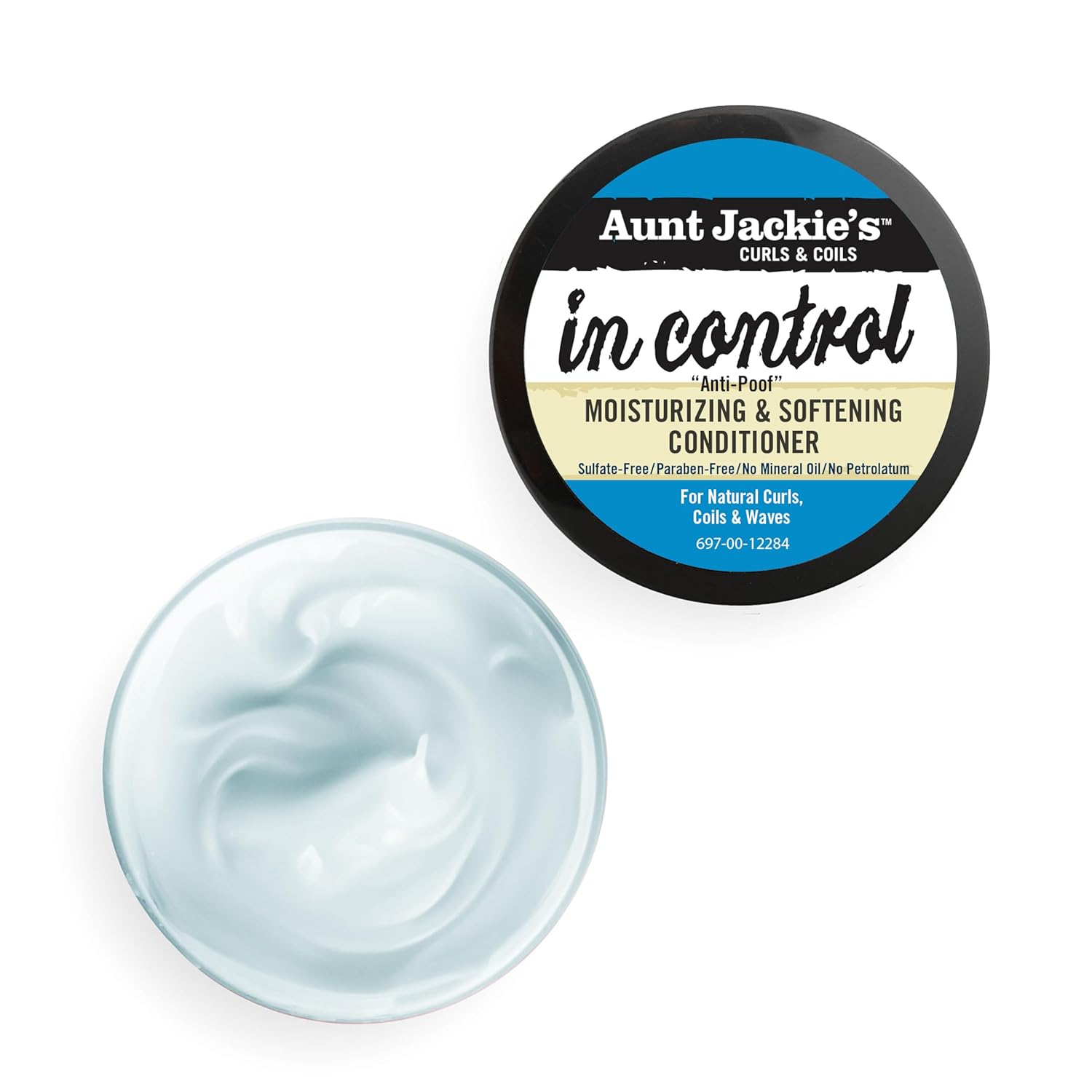 Aunt Jackie's in control 15oz - "Anti-Poof" Moisturizing & Softening Conditioner, Tame, nourish and deep condition frizzy, hard-to-manage dehydrated, brittle, natural hair