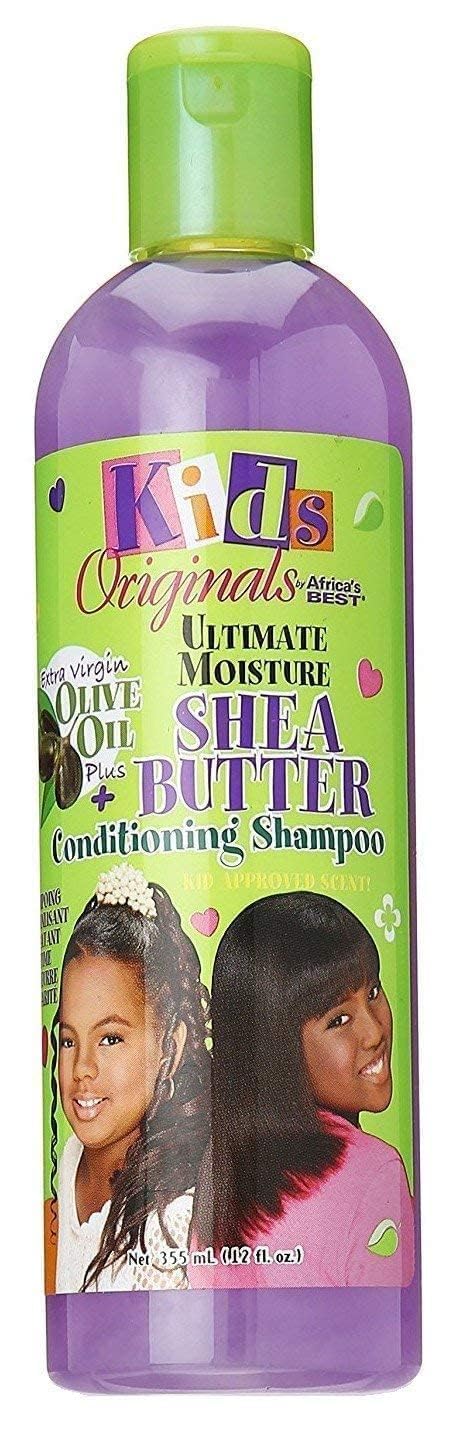 Kids Originals by Africa's Best Ultimate Moisture Shea Butter Shampoo, Healthy Boost of Moisturizers That Soften, Condition and Detangle Hair, Removes Build up,
