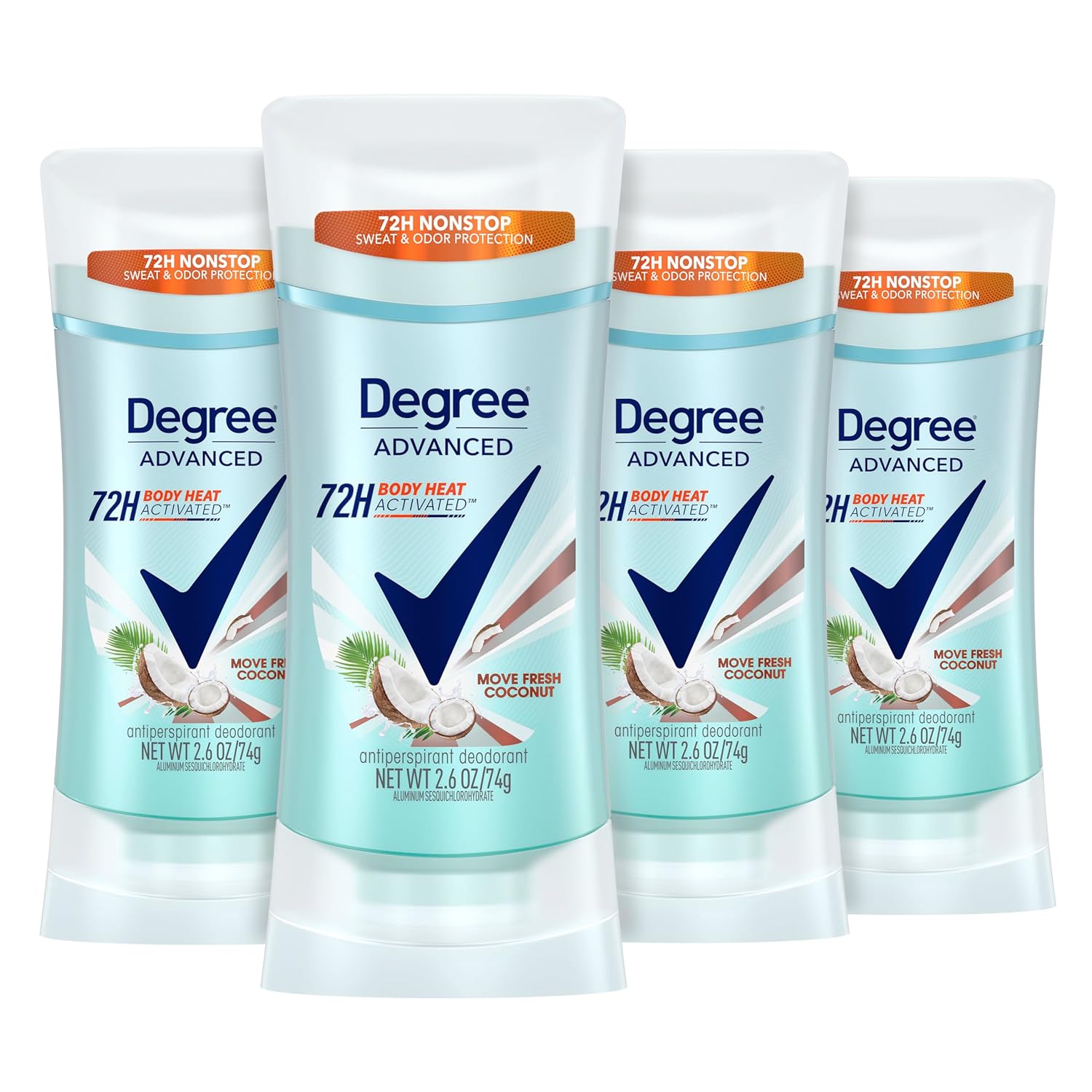Degree Advanced Protection Antiperspirant Deodorant-for 72-Hour Sweat & Odor Control for Women, with Body Heat Activated Technology, 2.6 oz (choose from our range of scents)