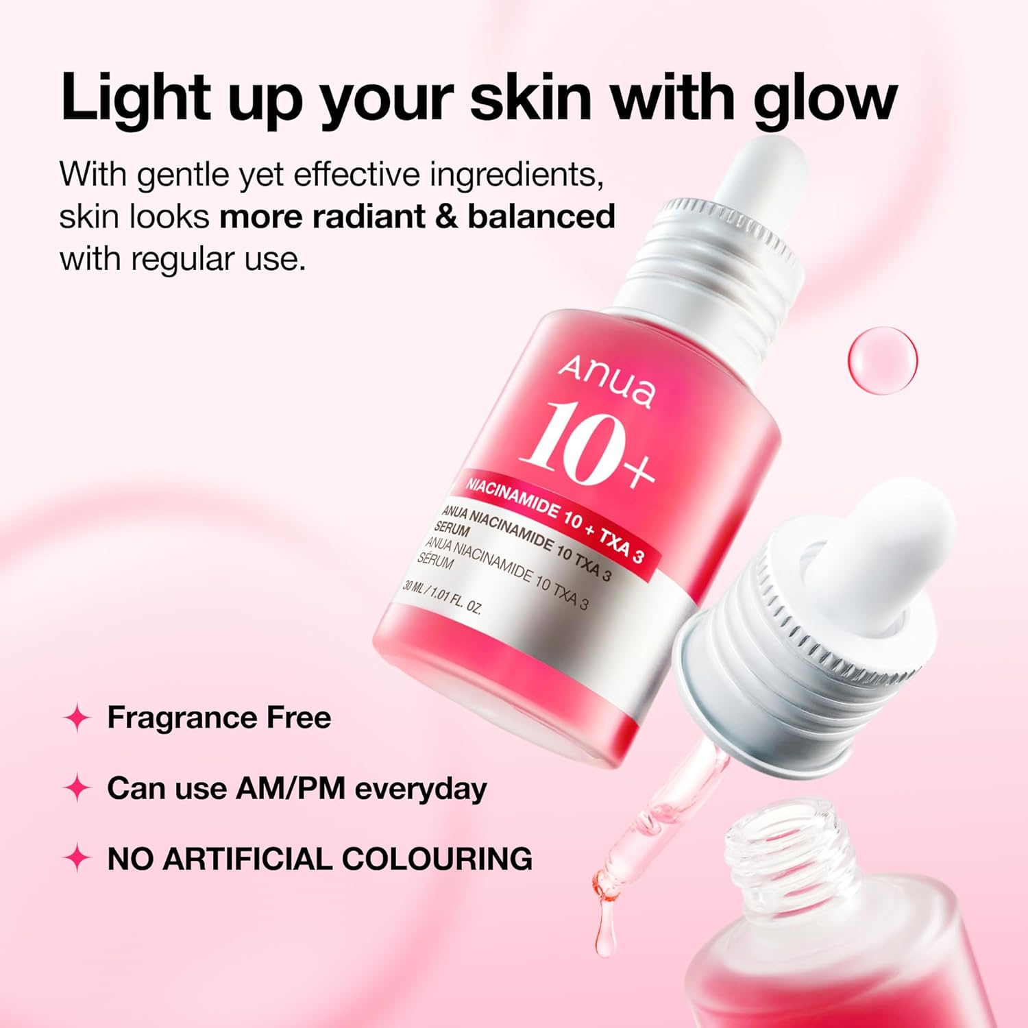 Anua Niacinamide 10 + TXA 4 Serum, Dark Spot Care, Hyaluronic Acid, Tranexamic Acid, Lightweight & Hydrating All-in-One Daily Facial Serum for Glass Skin, Korean Skincare