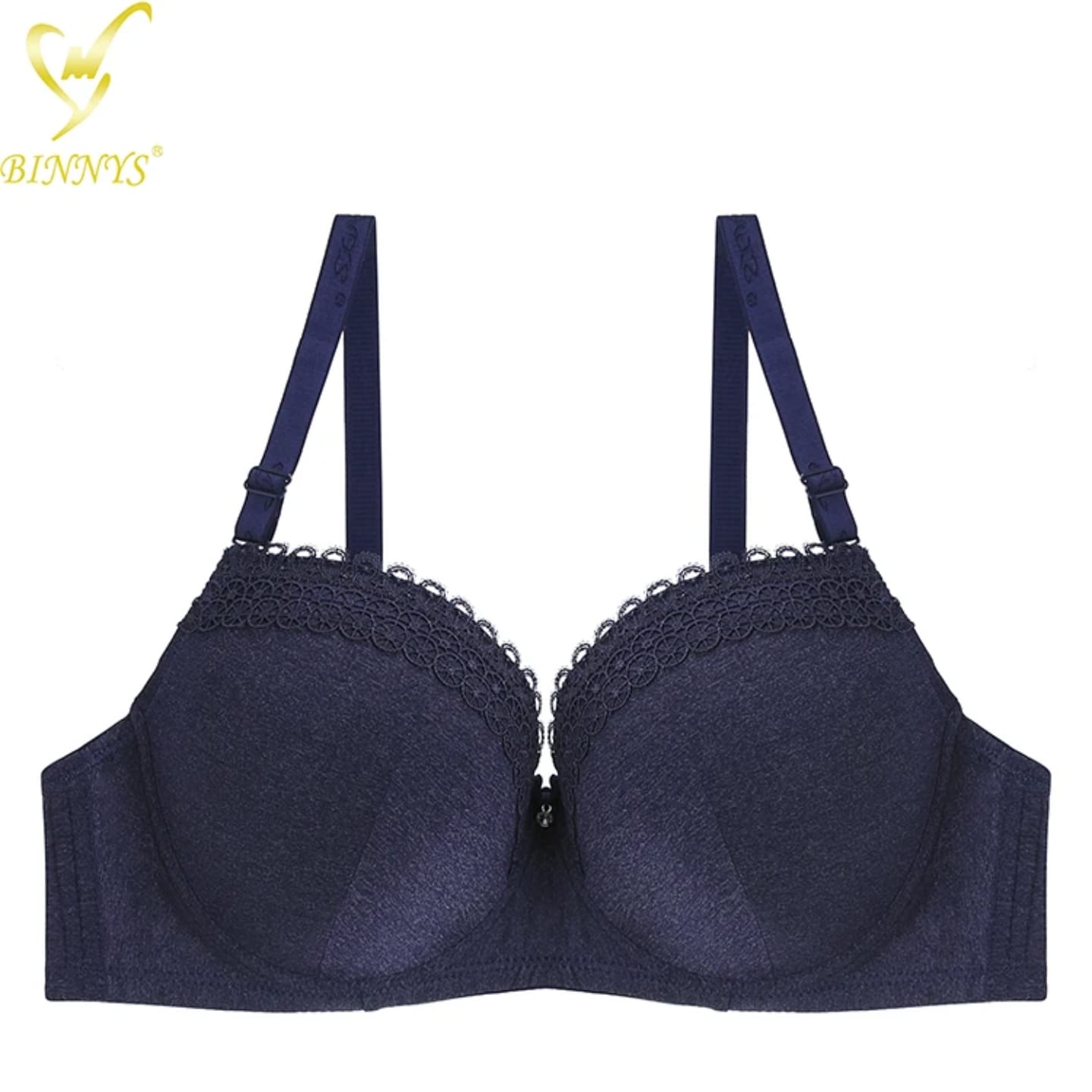 Women's Underwire Bra with Molded Cups and Lace Trim – Adjustable Straps – Everyday Support Lingerie – Assorted Colors