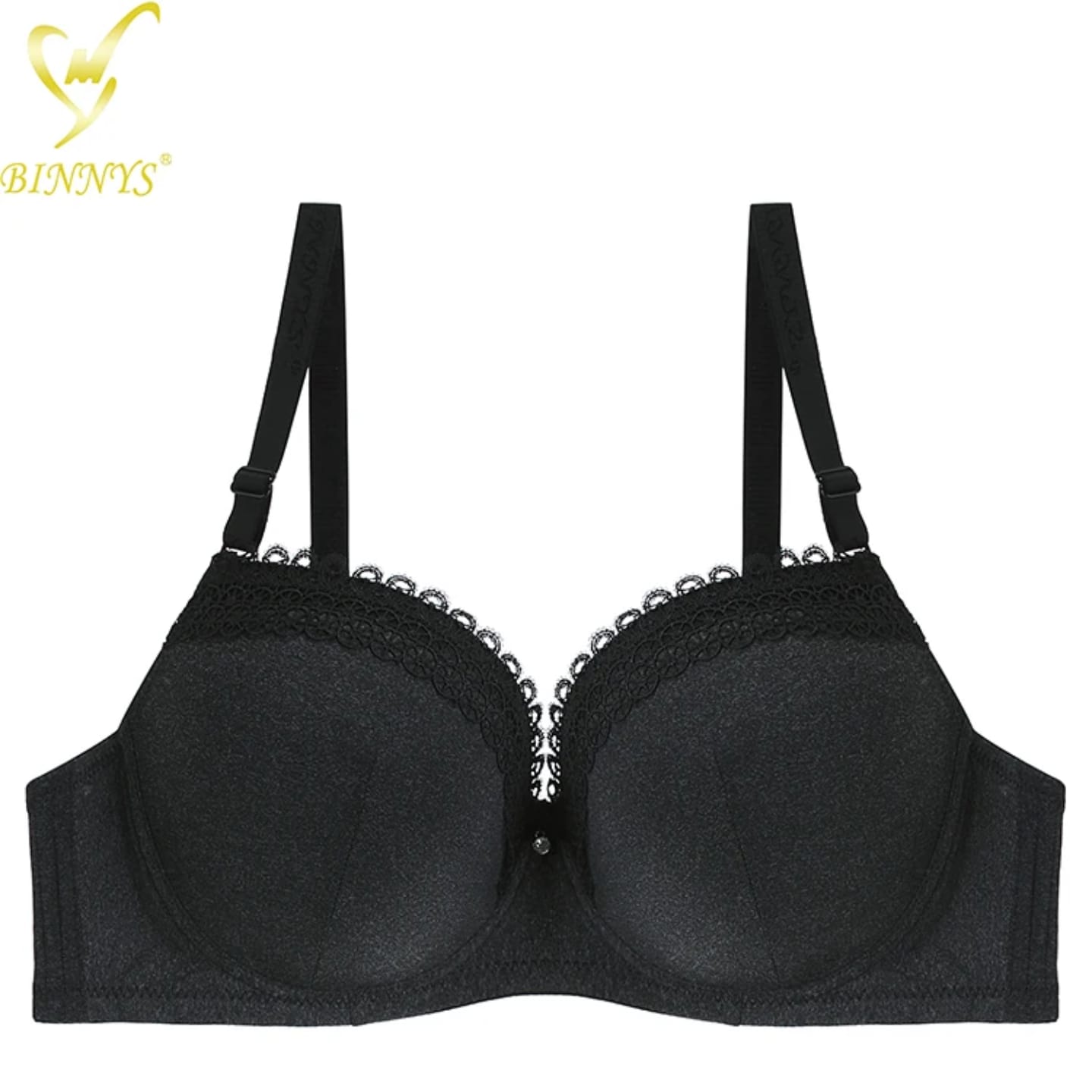 Women's Underwire Bra with Molded Cups and Lace Trim – Adjustable Straps – Everyday Support Lingerie – Assorted Colors