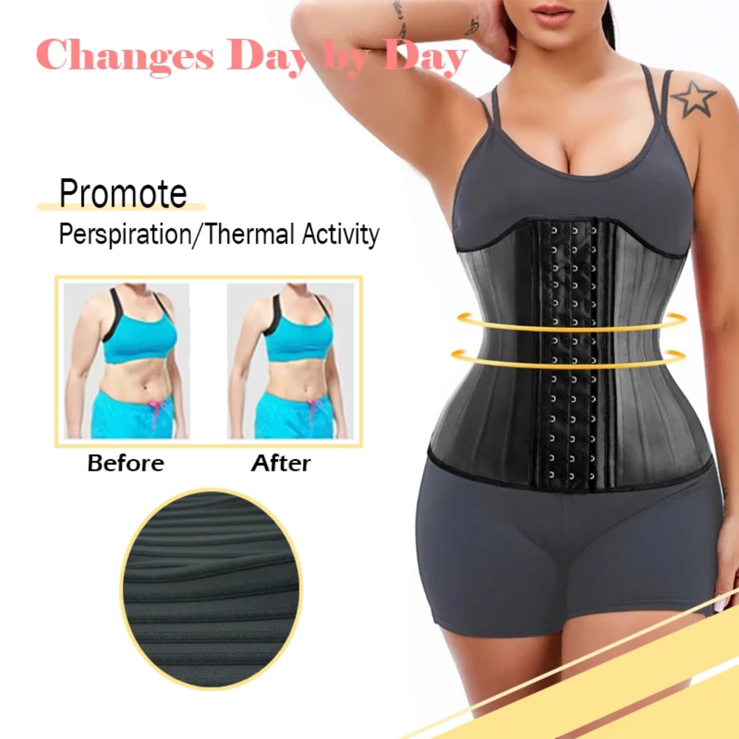 Pure Latex 29 Steel Bone Waist Trainer Belt – Short Back Torso, High Compression, Hook Closure – Sculpting Support for Waist & Core (Black, S–3XL)