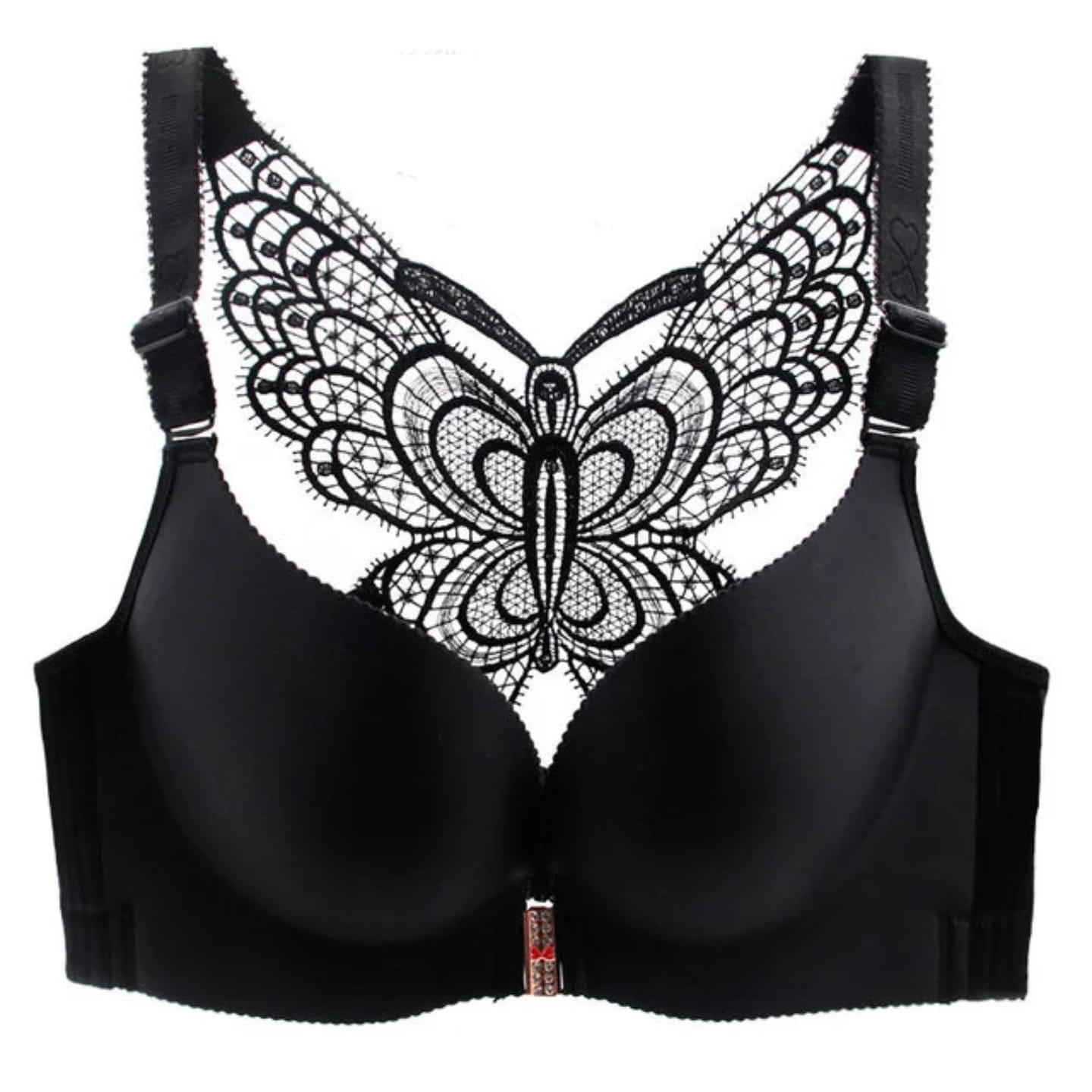 Front Clip High-Impact Support Sports Bra – Black, Adjustable Straps