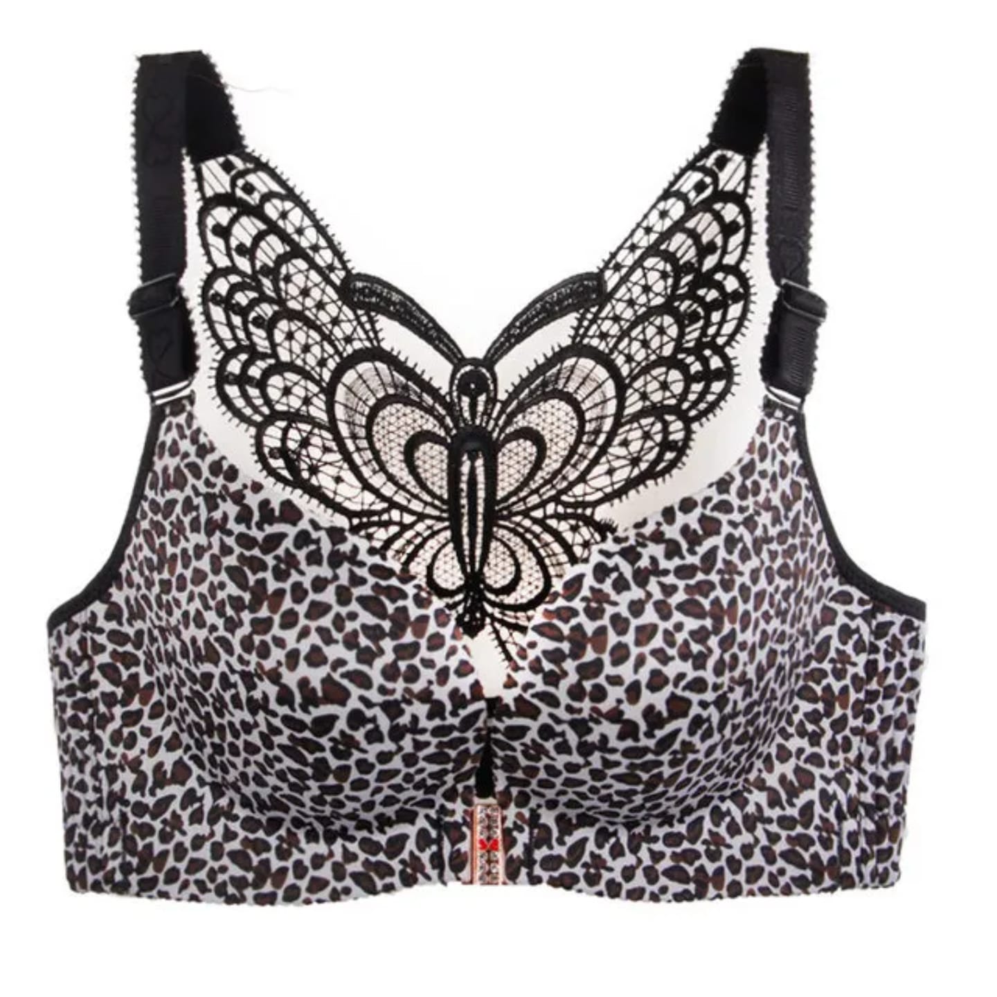 Front Clip High-Impact Support Sports Bra – Black, Adjustable Straps