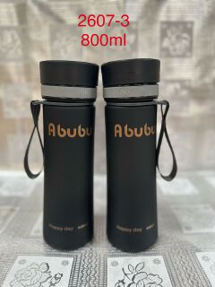 New Water Bottles Sports Water Bottle Abubu Black Leakproof Water Cups for Outdoor Travel Fitness Drinkware Unisex