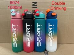 New Water Bottles Sports Water Bottle Black Leakproof Water Cups for Outdoor Travel Fitness Drinkware Unisex