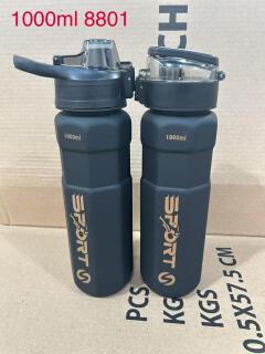 New Water Bottles Sports Water Bottle 1000ml Black Leakproof Water Cups for Outdoor Travel Fitness Drinkware Unisex
