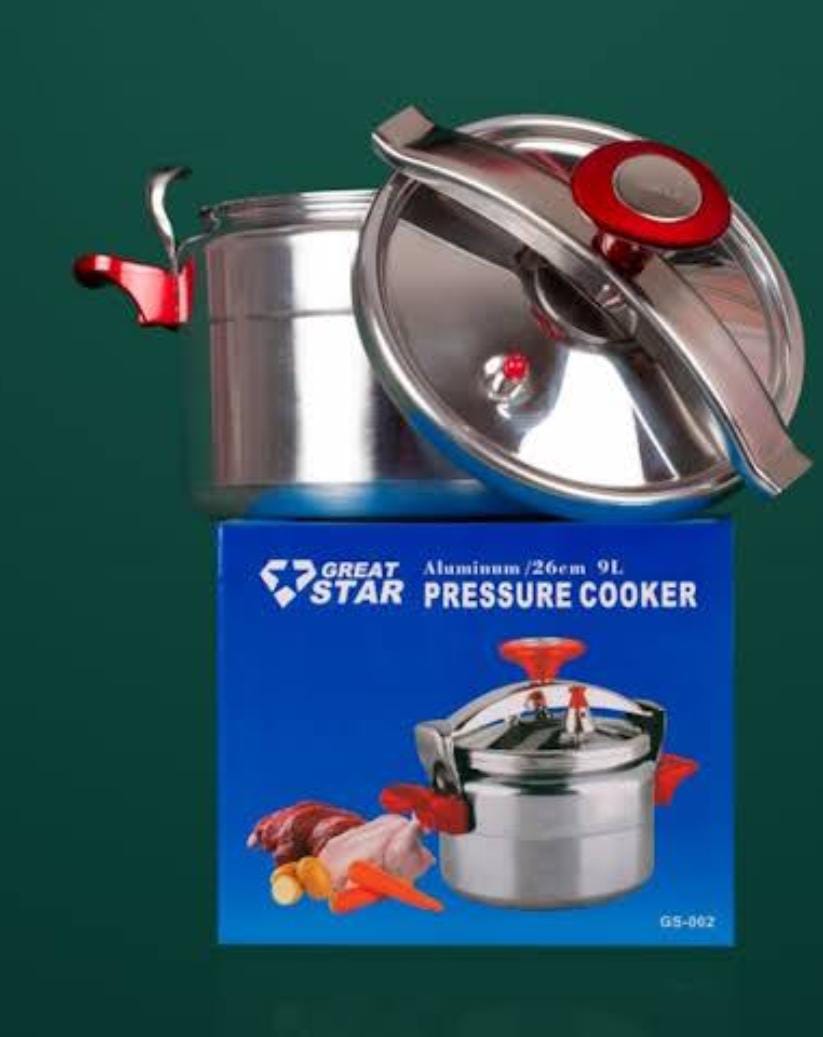 9L Thickened Aluminum Pressure Cooker ,Large Capacity Pressure Cooker for Gas Stove , Explosion Proof Pressure Canner with Easy Lock Lid, Fast Cooking Cookware Great star