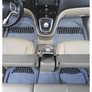 Grey Car Floor Mats For 5 Seater Vehicles, Heavy Duty Rubber