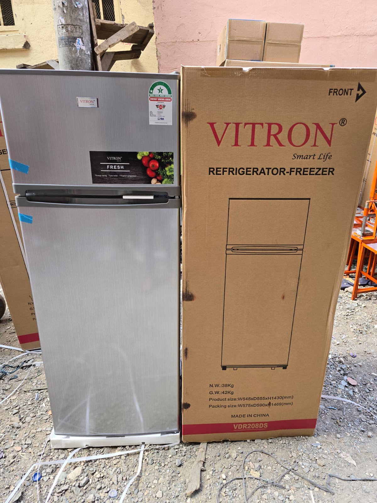 CLEARANCE OFFER Vitron VDR208DS 208 Liters Double Door Fridge -