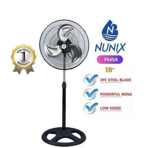 CLEARANCE OFFER Nunix Top Quality Free Standing Fan With Steel Blade 18"