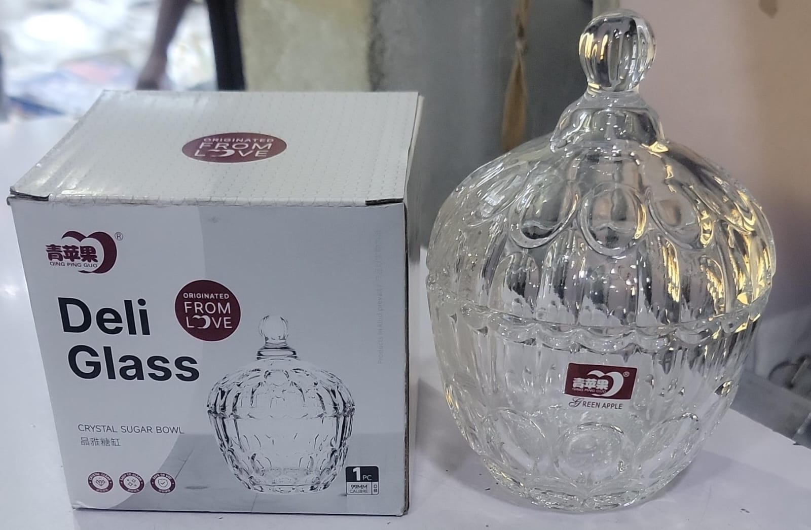 Glass sugar dish This classic sugar bowl is a lovely housewarming gift to welcome a new neighbor or for a new homeowner just starting their housewares stock. Crafted of quality brilliant transparent g