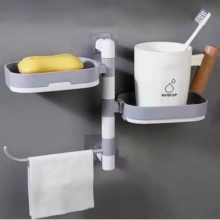 Soap holder Rotating Drain Soap Holder Bathroom Rack Wall Soap Box Holder Drilling-Free Soap Holder Wall Mounted Soap Organizer Soap Case Soap Dish Box