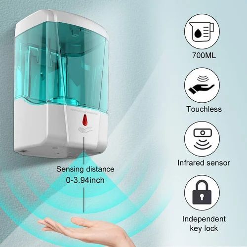 700ml automatic soap dispenser or touchless sanitizer dispenserTouchless Soap Dispenser with Drip Tray for Restaurant, Hospital, School, Hotel, Kitchen and Bathroom