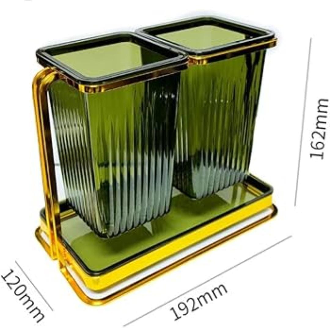 Double cutlery organizer2-Layer Kitchen Utensil Storage Rack Keep your kitchen neat and well-arranged with this Double Cutlery Organizer