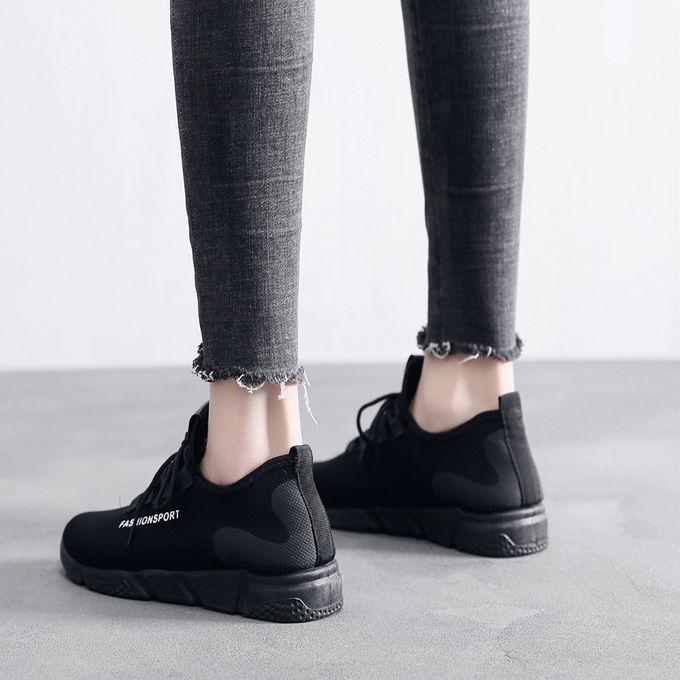 New Women shoe Ladies Sneakers Breathable And Antiskid For Women Sports Shoes-Black