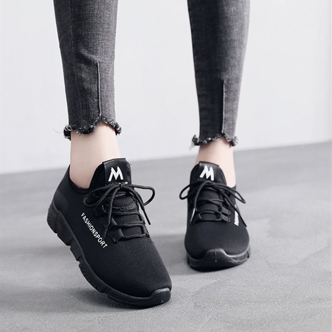 New Women shoe Ladies Sneakers Breathable And Antiskid For Women Sports Shoes-Black