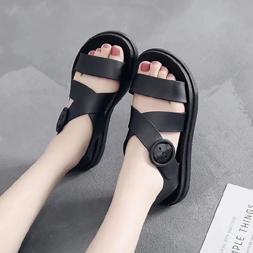 Women’s Shoe Simple Open Toe Flat Sandals Female Buckle Belt all-match Fashion Slippers non-slip wear-resistant Girl