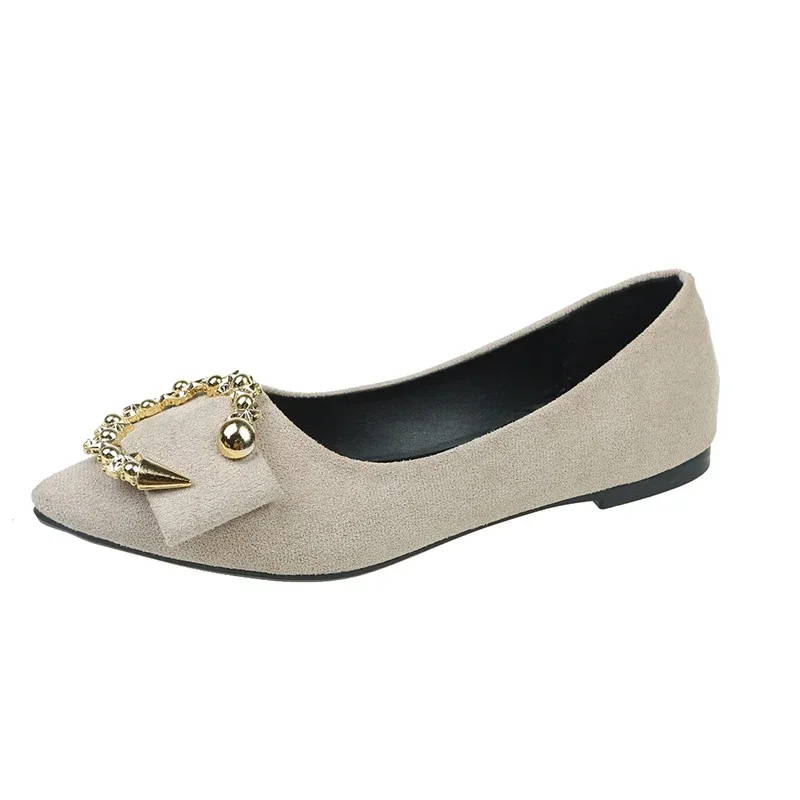 2025 Ladies Shoes women's shoes pointed toe flat soft sole casual women's shoes-Beige