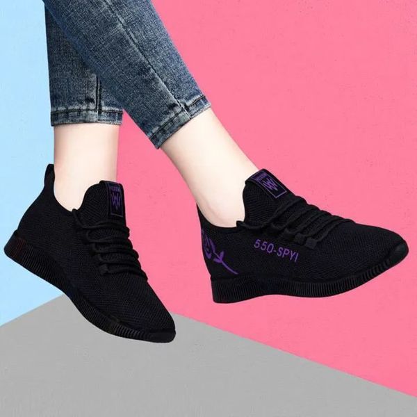New Women shoe Ladies Sneakers Breathable And Antiskid For Women Sports Shoes-Black