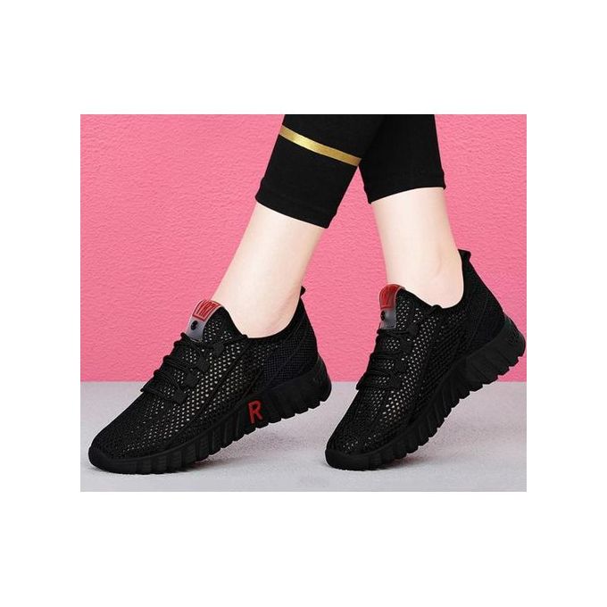 Women Breathable shoe And Non Slip Sneakers Sport Shoe Sneakers Women Shoes Ladies Shoes Women-Black