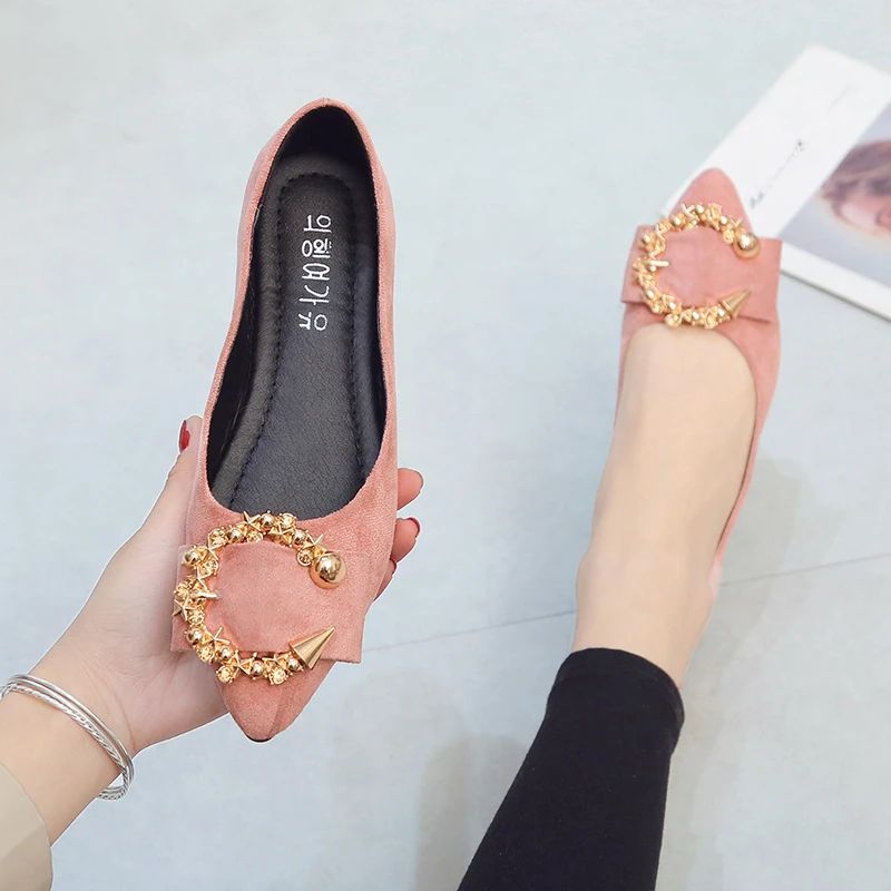 2026 Ladies Shoes women's shoes pointed toe flat soft sole casual women's shoes-Pink
