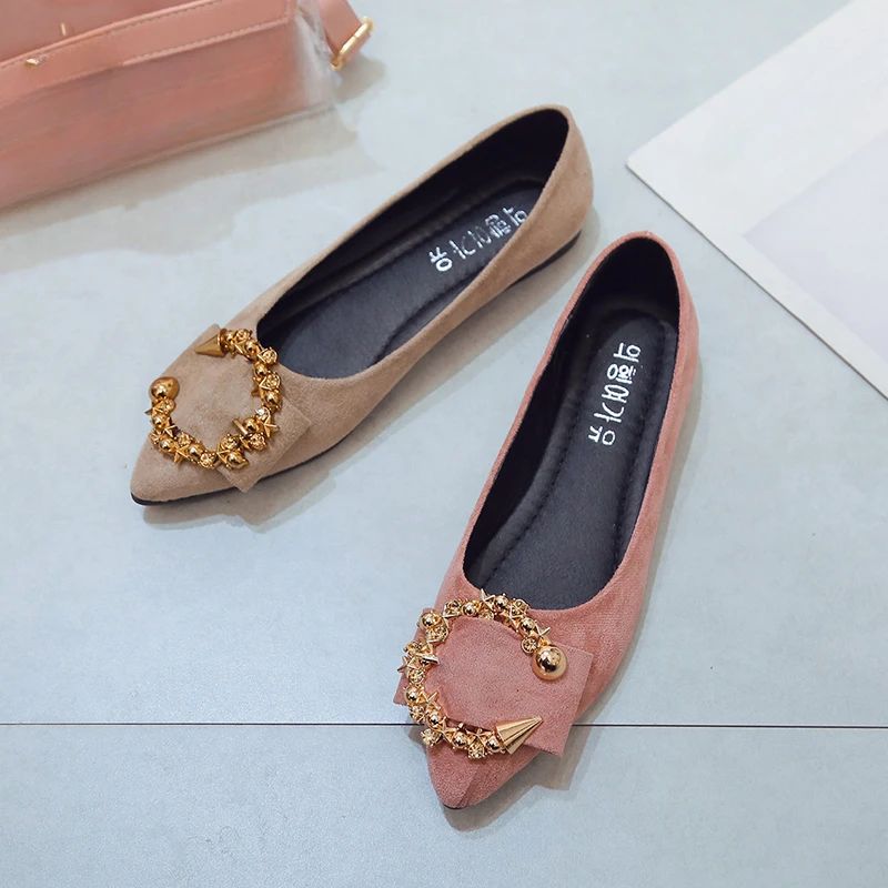 2026 Ladies Shoes women's shoes pointed toe flat soft sole casual women's shoes-Pink