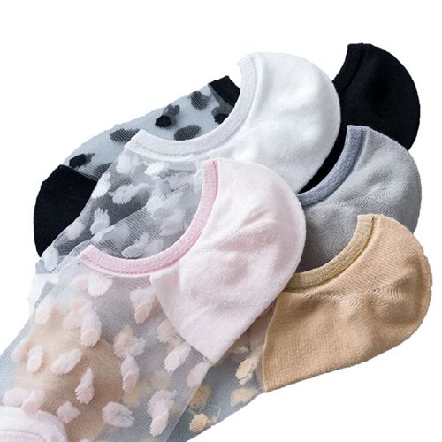 5 pairs Women's&girl Socks Casual Socks Mesh cotton bottom crystal stockings thin glass stockings crystal socks breathable sweat-absorbent Women's Socks Casual Socks Mesh cotton stockings thin