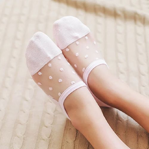 5 pairs Women's&girl Socks Casual Socks Mesh cotton bottom crystal stockings thin glass stockings crystal socks breathable sweat-absorbent Women's Socks Casual Socks Mesh cotton stockings thin