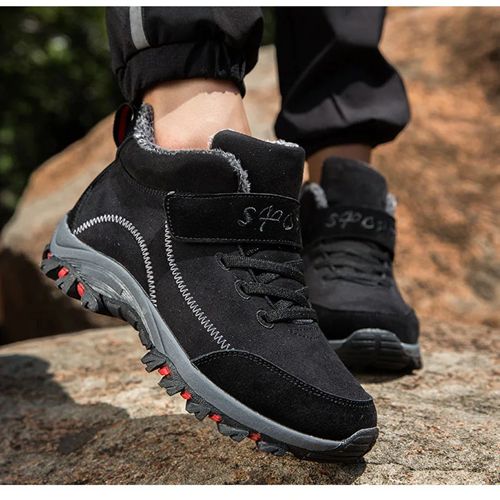 2025 High quality Men*women Waterproof Hiking Shoes with Fur Warm Snow Boots Outdoor Trekking Walking Shoes Sneakers Boots