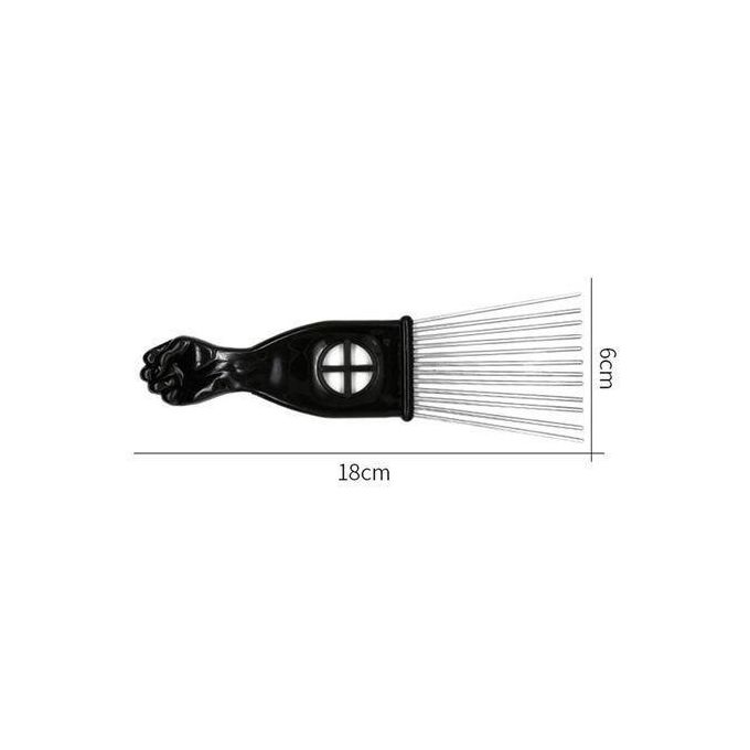 General Afro Hair Pick Dreadlocks Hair Curl Steel Pin Comb Set - Black