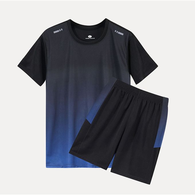 Men's 2-in-1 Short Sleeved T-shirt And Shorts Set - Blue