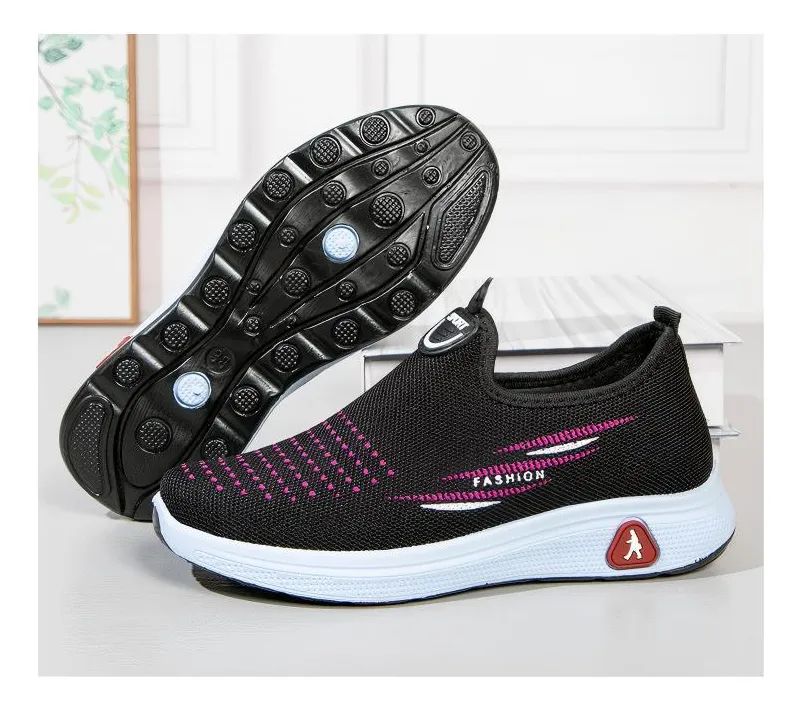 Womens Gymnastics Sneaker Fashion  Women Sports Shoes Flat Bottom Non Slip Fly Woven Mesh Short Plush