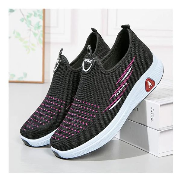 Womens Gymnastics Sneaker Fashion  Women Sports Shoes Flat Bottom Non Slip Fly Woven Mesh Short Plush