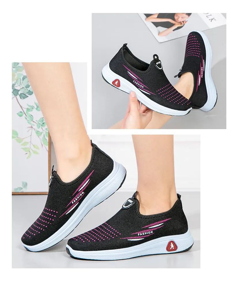 Womens Gymnastics Sneaker Fashion  Women Sports Shoes Flat Bottom Non Slip Fly Woven Mesh Short Plush