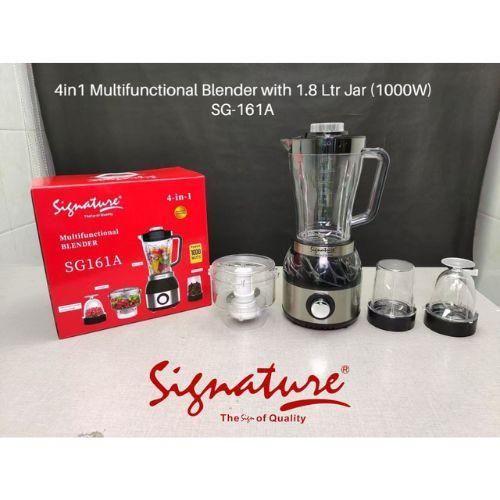 Signature 4-in-1 Multifunctional Blender With 1.8L Jar (1000W) With Grinders And Food Chopper