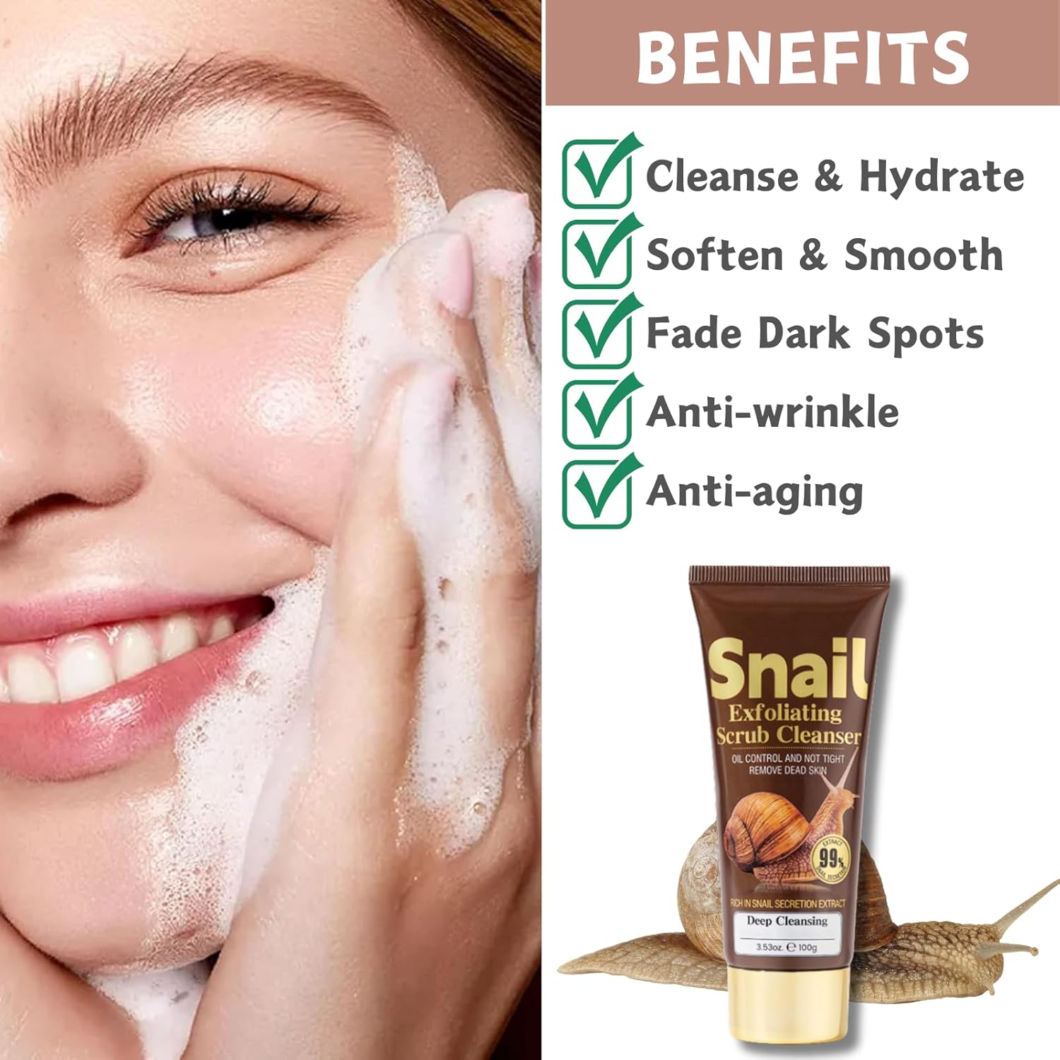 KORMESIC Snail Exfoliating Scrub Cleanser - 100g