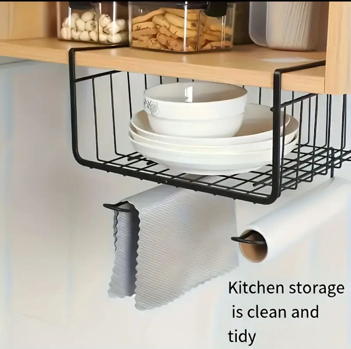 3 in 1 Under Cabinet Closet Kitchen Cupboard Basket Rack Shelf Bearing Partition Hanger For Home Storage Organizer
