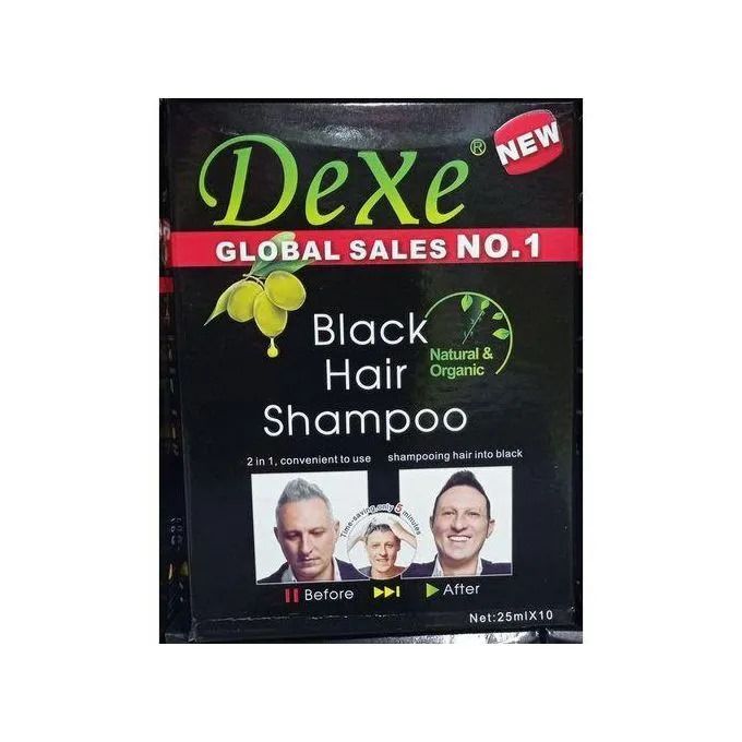 10PCS Dexe' Black Hair Shampoo Instant Hair Dye For Men & Women-Black Color