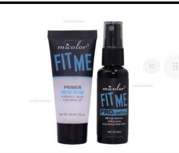 2 In 1 Micolor Fit Me Primer + Pro. Setting Spray Fixer HD High Definition long lasting Matte finish base for Makeup