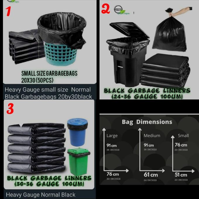 50 pieces Black Trash Garbage bags