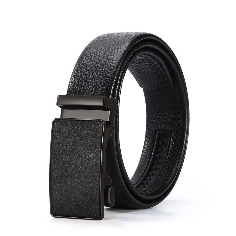 Men's genuine leather automatic buckle belt, fashionable and business pure cowhide belt, men's business high-end belt