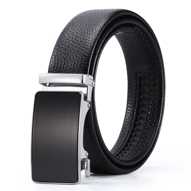 Men's genuine leather automatic buckle belt, fashionable and business pure cowhide belt, men's business high-end belt